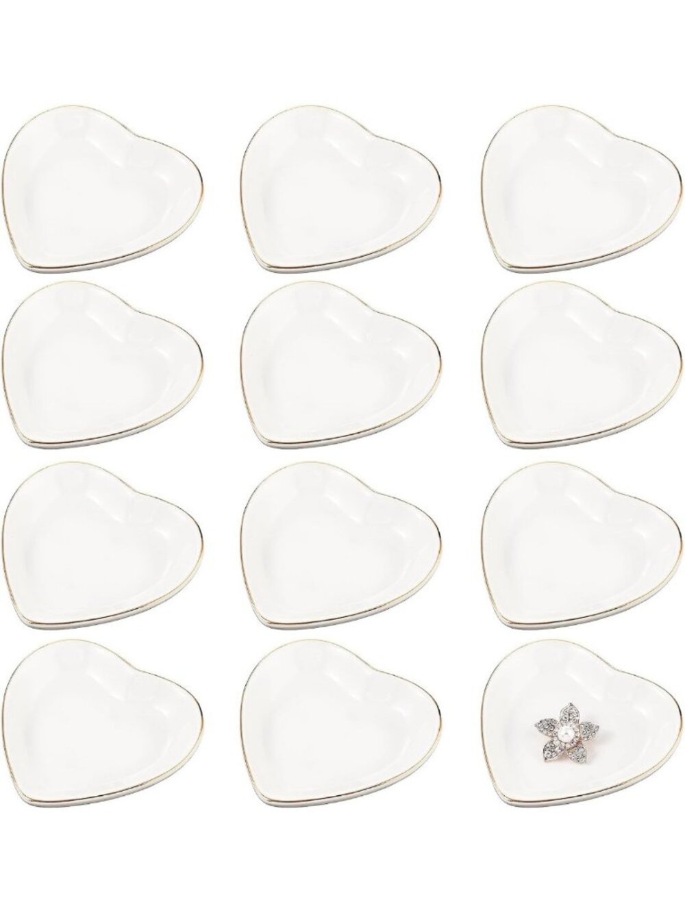 24 Pcs Ceramic Ring Dish Set - Small Jewelry Tray, Porcelain Trinket Dish for